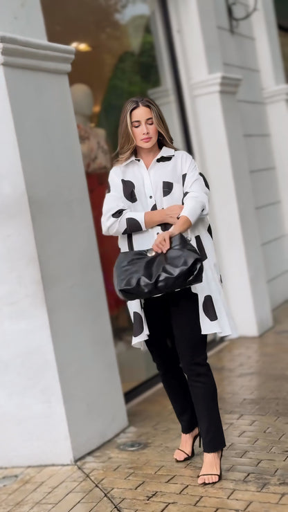 Polka Charm Black & White Shirt