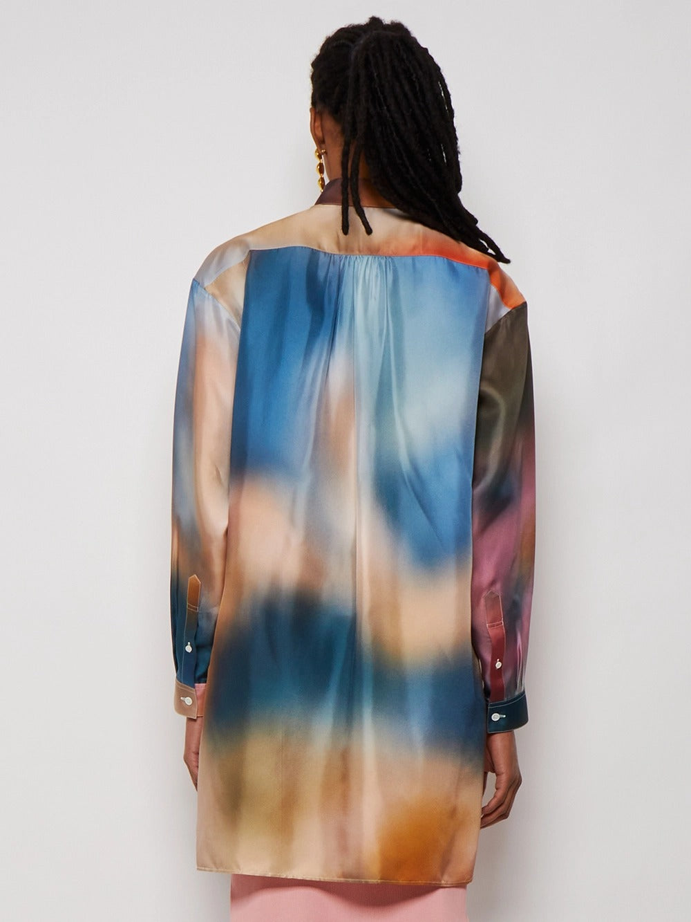 Radiant Flow Tie-Dye Satin Shirt