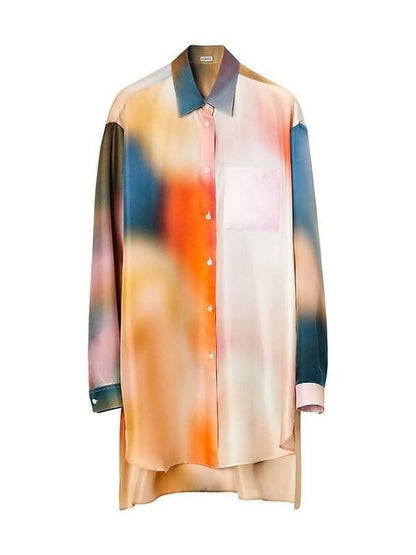 Radiant Flow Tie-Dye Satin Shirt