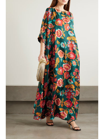 Serene Elegance Printed Long Kaftan