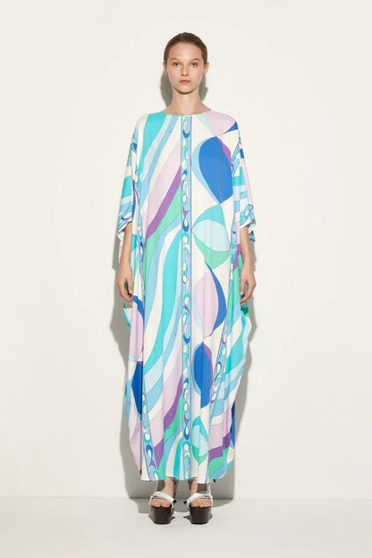 Radiant Breeze Printed Long Kaftan