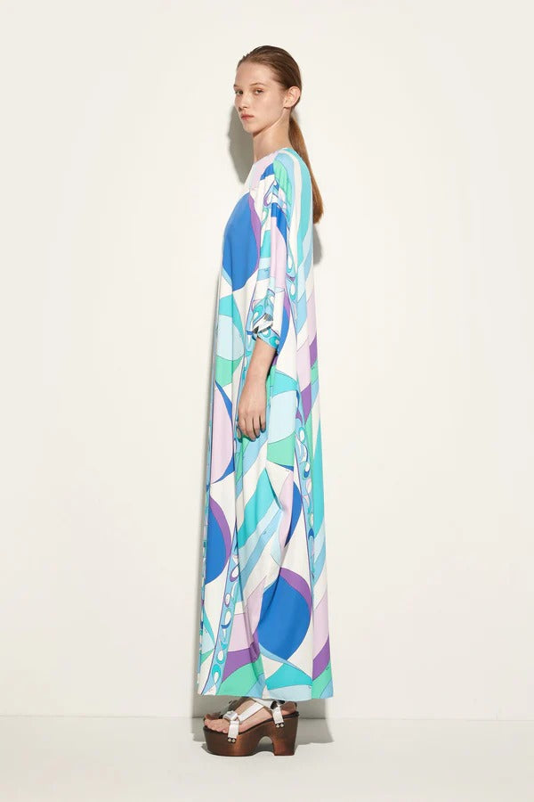 Radiant Breeze Printed Long Kaftan