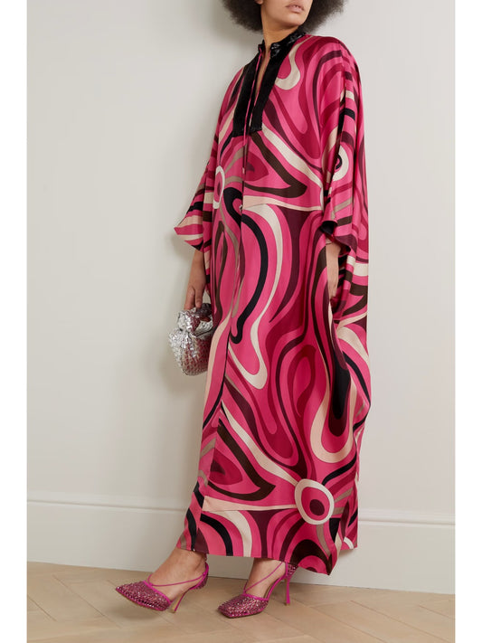 Opulent Charm Printed Long Kaftan