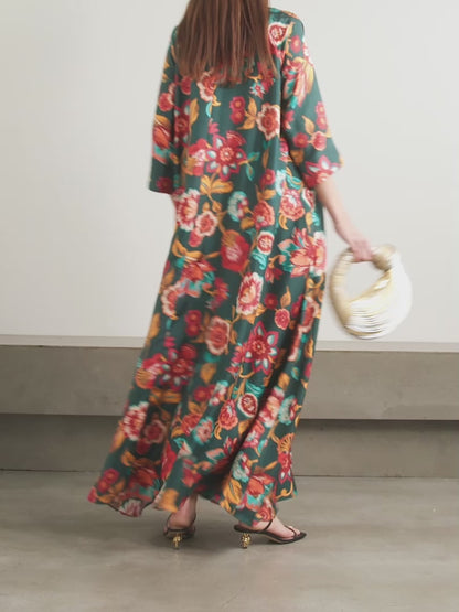 Serene Elegance Printed Long Kaftan