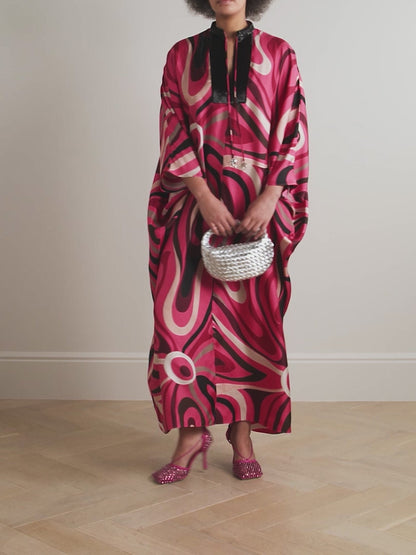 Opulent Charm Printed Long Kaftan